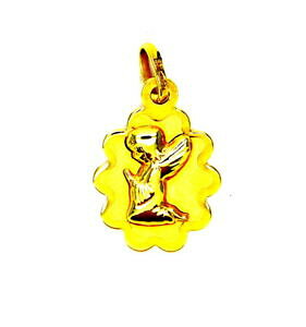�y���������z�l�b�N���X�@�C�G���[�S�[���h�y���_���g���_��yellow gold pendant 18kt 7501000 medal small angel