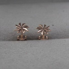 【送料無料】ネックレス　kローズゴールドスタッドイヤリングファンスタッドイヤリング listingsolid 18k rose gold stud earrings 9mm fan shape stud earrings au750