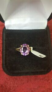 yzlbNX@S[hAWXgfB[XO9ct gold amethyst gem ladies february birthstone ring fully hallmarked