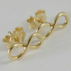 【送料無料】ネックレス　イエローゴールドイヤリングピンクyellow gold earrings, pink 0,5 white 750 18k, infinity symbol, length 10 cm