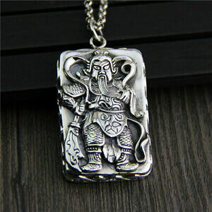yzlbNX@nhChX^[OVo[q[[y_g listing handmade 925 sterling silver blessing hero guanyu pendant 59mm h