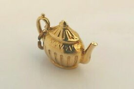 【送料無料】ネックレス　ビンテージゴールドリブティーポットrare vintage hm 9ct gold 3d ribbed teapot charm 252 g