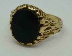 �y���������z�l�b�N���X�@listing*mens9ct�C�F���[�S�[���h�V�}���m�E�T�C�Yu* listing*mens english hallmarked 9ct yellow gold onyx signet ring uk size u*