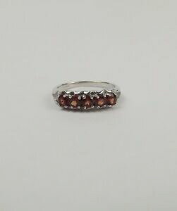 �y���������z�l�b�N���X�@9ct�z���C�g�S�[���h�K�[�l�b�g�T�C�Yn69ct white gold garnet ring uk size n us 6