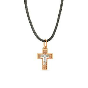 �y���������z�l�b�N���X�@���[�Y���[�X�S�[���h�N���X58514 ct rose gold orthodox cross on lace