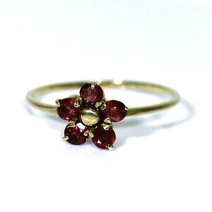yzlbNX@kS[hr[fCW[NX^OTCY9ct 9k gold ruby daisy cluster ring size 6 34 n