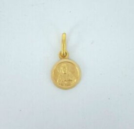 【送料無料】ネックレス　kイエローゴールドメダルドルmiran 081268 18k yellow gold sacred heart medal 9mm 12 g rrp 255