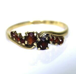 �y���������z�l�b�N���X�@�c�C�X�gk�S�[���h�K�[�l�b�g�����O�T�C�Ytwist 9ct 9k gold garnet ring size 7 n 12
