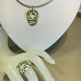【送料無料】ネックレス　ワウペンダントホワイトトパーズスターリングシルバーリングwow pendant amp; ring with mother of pearl amp; white topaz in 925 sterling silver