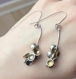 �y���������z�l�b�N���X�@�V���o�[�N���X�^�h���b�v�C�������Okokkino silver with 225ct plated cluster drop earrings