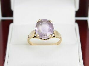 yzlbNX@AWXgS[hOfB[XTCYamethyst and 9ct gold ring ladies stunning single stone size o 12 375 a49