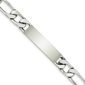 【送料無料】ネックレス　シルバーインチフィガロリンクブレスレット listingsterling silver 85 inch polished engraveable figaro link id bracelet qid111