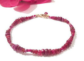 【送料無料】ネックレス　ルビースピネルブレスレットruby spinel bracelet knotted graduated authentic gemstones july birthstone 7