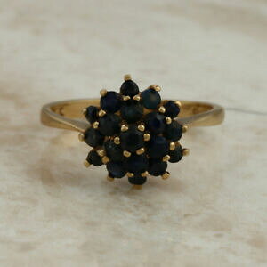 yzlbNX@Tt@CANX^OCG[S[hTCYsapphire cluster ring 9ct yellow gold size m 12