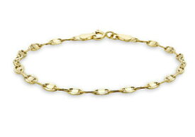 【送料無料】ネックレス　9ctイェローゴールドリンク19cm759ct yellow gold oval flat link bracelet 19cm75