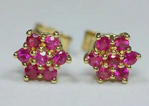 yzlbNX@CG[S[hr[fCW[NX^X^bhCOr[9ct yellow gold ruby daisy cluster stud earrings 042ct natural rubies