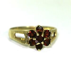 yzlbNX@gkS[hK[lbgNX^OTCYretro 9ct 9k gold garnet cluster ring size 5 14 k