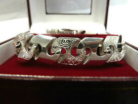【送料無料】ネックレス　スターリングsilver925リンク42グラムパターンsolid sterling silver925 patterned link mens bracelet 42 grams
