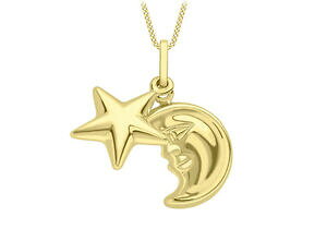 �y���������z�l�b�N���X�@9ct�C�F���[�S�[���h�y���_���g9ct yellow gold moon and star pendant