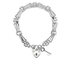 【送料無料】ネックレス　スターリングシルバーファンキーブレスレットsterling silver fan charm amp; key bracelet