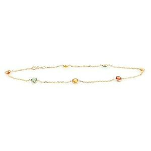 yzlbNX@CG[S[huXbgTt@CAC`14k yellow gold gemstone bracelet with multicolored sapphires 7 inches