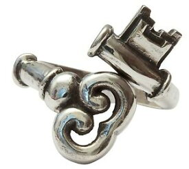 【送料無料】ネックレス　スケルトンキーリングラップskeleton key wrap ring handcrafted fine sterling silver femme metale 925 59