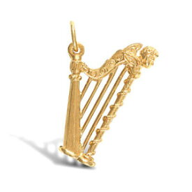 【送料無料】ネックレス　イエローゴールドハープペンダントforever mine fine solid 9ct yellow gold music intricate harp charm pendant