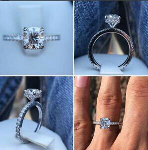 yzlbNX@2ctNbVzCgmoissanite925X^[OJbg2ct cushion cut white moissanite halo engagement ring 925 sterling silver