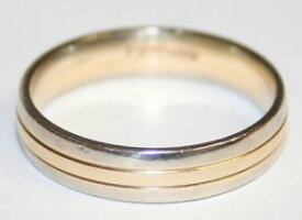 【送料無料】ネックレス　サイズt 12トイレ9ctホワイトゴールドgents 9ct white gold wedding ring with yellow centre size t 12