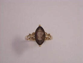 【送料無料】ネックレス　ゴールドシャンクサイズカットリング9ct gold marquise cut quartz ring with butterfly shank size t 29gm secondhand