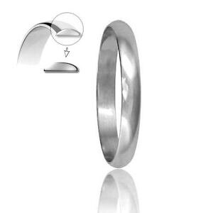 �y���������z�l�b�N���X�@�z���C�g�S�[���h�v���t�@�C���T�C�Y18ct white gold wedding ring 3mm profile d shaped finger size h to z2