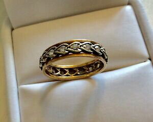 �y���������z�l�b�N���X�@���B���e�[�W�S�[���h�X�s�l�������Obeautiful ladies early vintage two coloured 9ct gold amp; spinel eternity ring m