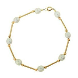 【送料無料】ネックレス　イエローゴールドホワイトブレスレットtoc 9ct yellow gold white symmetrical freshwater cultured pearl bracelet 8