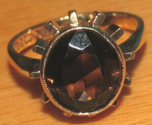 yzlbNX@secondhand 9ct yellow gold oval smoky quartz ringsize nsecondhand 9ct yellow gold oval smoky quartz ring size n