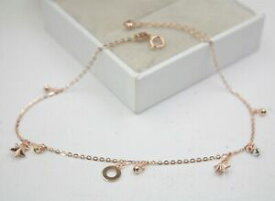 【送料無料】ネックレス　ソリッドkローズゴールドスマートケーブルリンクブレスレット listing solid 18k rose gold smart charms with cable link bracelet 245cm length