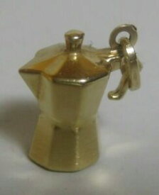 【送料無料】ネックレス　ゴールドイタリアンコーヒーポットコーヒーメーカーペンダント18ct 750 gold italian cee pot cee maker pendant charm hallmarked