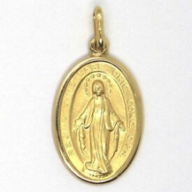 【送料無料】ネックレス　メダルメアリージェーンイエローゴールドソリッドイタリアmedal miraculous, virgo mary jane, yellow gold 750 18k, solid, made in italy