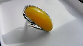 【送料無料】ネックレス　ワウgリングアメリカwow 13g sterling silver butterscotch egg yolk amber statement ring tt5 us 975