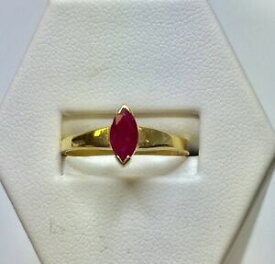 【送料無料】ネックレス　14ctイェローゴールドカットルビーサイズo1214ct yellow gold marquise cut ruby ring size o12