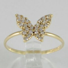 【送料無料】ネックレス　イタリアバタフライジルコンキュービックyellow gold ring 750 18k butterfly with zircon cubic ct 056, made in italy