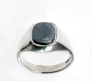 �y���������z�l�b�N���X�@�V�}���m�E�C���^���I�X�^�[�����Oonyx intaglio ring mens solid sterling silver signet hallmarked handmade