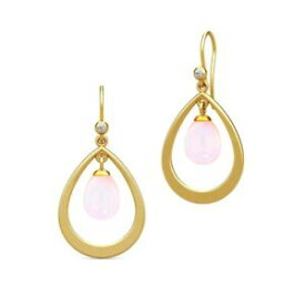 【送料無料】ネックレス　ピンクイアリングgorgeous gold hoop earrings with pink translucent oval drop
