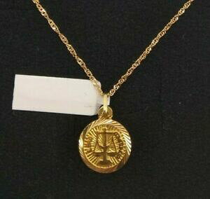�y���������z�l�b�N���X�@�`�F�[���S�[���h�y���_���g�z���X�R�[�v���E���hpendant with chain gold 18k horoscope libra round 12 mm