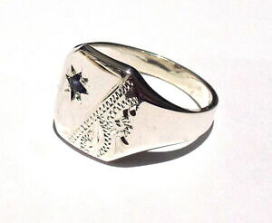 yzlbNX@Tt@CAwgsignet ring sapphire mens solid silver gents uk hand made hallmarked rectangle