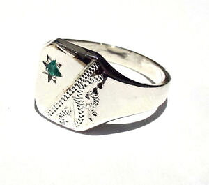 �y���������z�l�b�N���X�@�G�������h�����Y�\���b�h�V���g�n���h���C�hsignet ring emerald mens solid silver gents uk hand made hallmarked rectangle