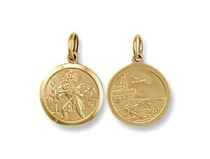 yzlbNX@CG[S[hEhZgNXgt@[y_g9ct yellow gold 18mm double sided round shaped st christopher pendant