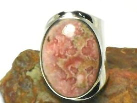【送料無料】ネックレス　スターリングシルバーリングadjjustable rhodochrosite sterling silver 925 gemstone ring