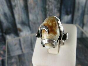 �y���������z�l�b�N���X�@�f�U�C�i�[�����O�V�F���T�C�Yc255 modernist designer ring with shell size 52 top
