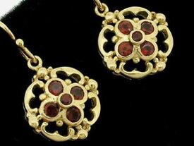 【送料無料】ネックレス　e024 solid9ct9knaturalイアリングe024 exquisite genuine solid 9ct 9k gold natural garnet drop blossom earrings