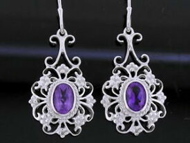 【送料無料】ネックレス　e0169ct 9kホワイトアメジストイアリングe016 genuine 9ct 9k white gold natural amethyst drop earrings filigree dangle